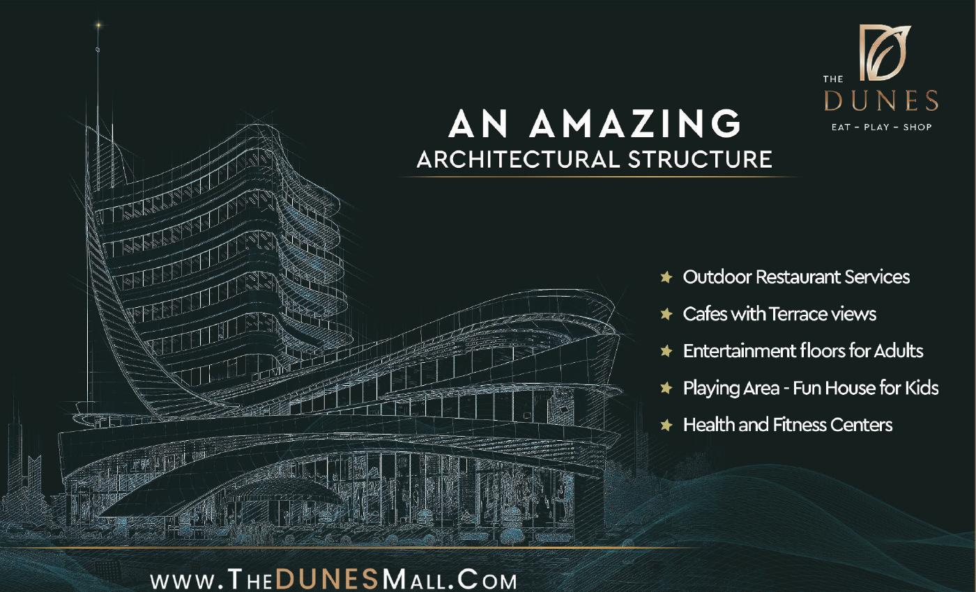 Architectural line drawing of The Dunes Mall