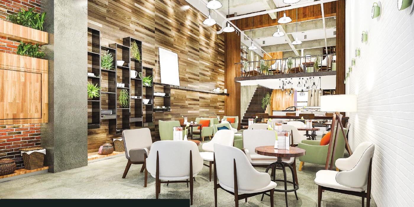 Luxury restaurant interior render