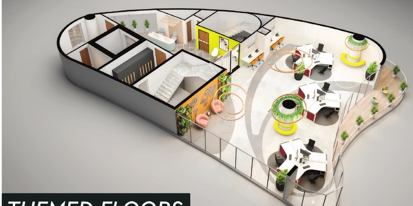 Themed floor interior plan render